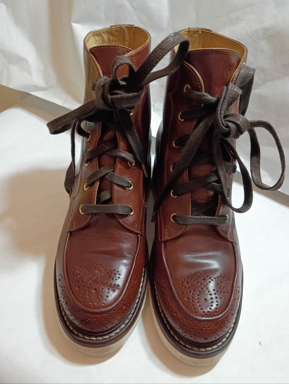 The Office of Angela Scott Mr. Ryan wedge chukka boots 38.brown leather lace up - Picture 11 of 15